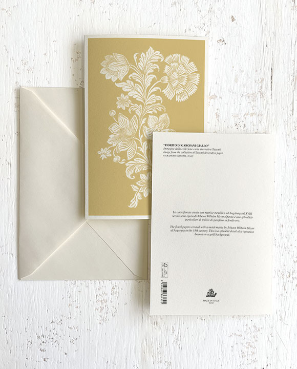 Card "Fiorito di garofani giallo"