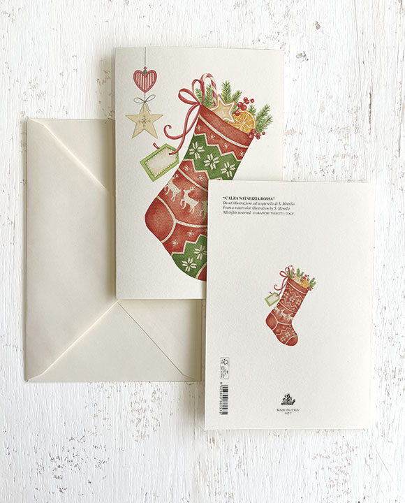 Card "Calza Natalizia rossa"