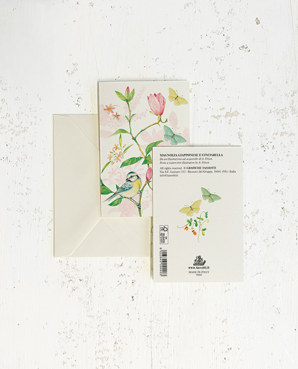 Carte "Magnolia giapponese e cinciarella"
