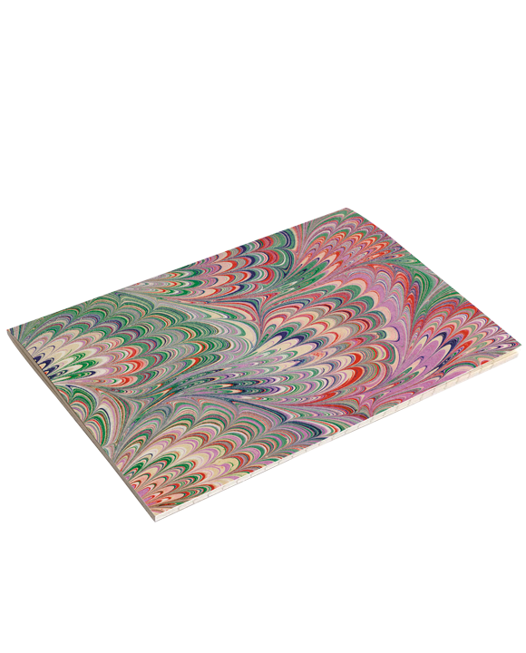 Cahier rayé agrafé A6 "Pavonata viola - rosso"