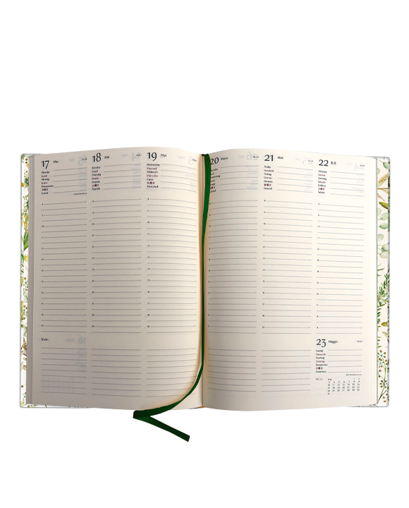 Notizkalender mit Wochenplaner im Grossformat "Composizione Floreale verde oro"