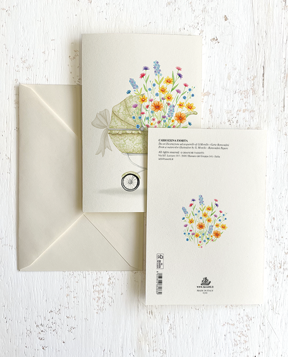 Card "Carrozzina fiorita"