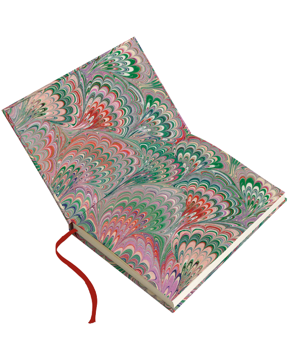 Hard cover book "Pavonata viola - rosso"