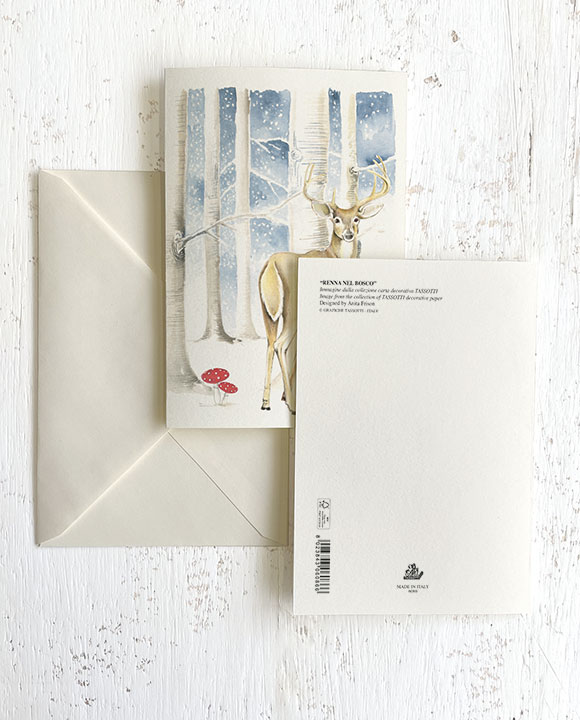 Card "Renna nel bosco"