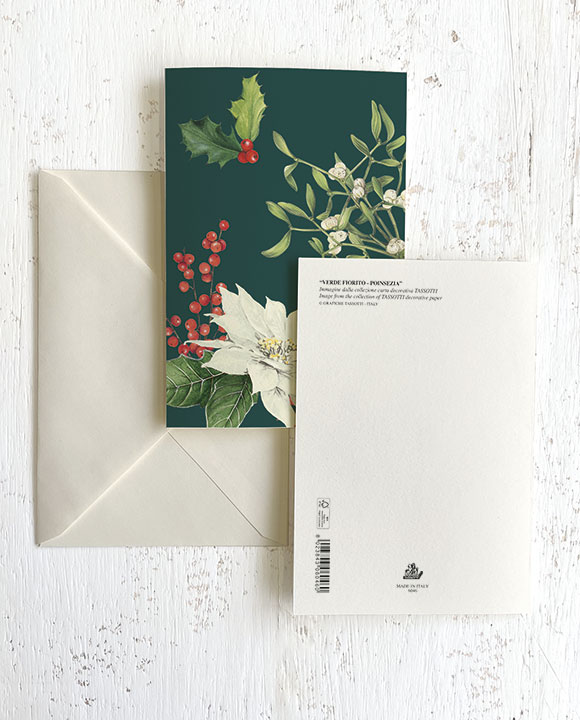 Card "Verde fiorito-Poinsezia"