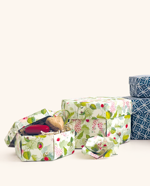 Set 2 boîtes cadeaux hexagonales - Campanelle