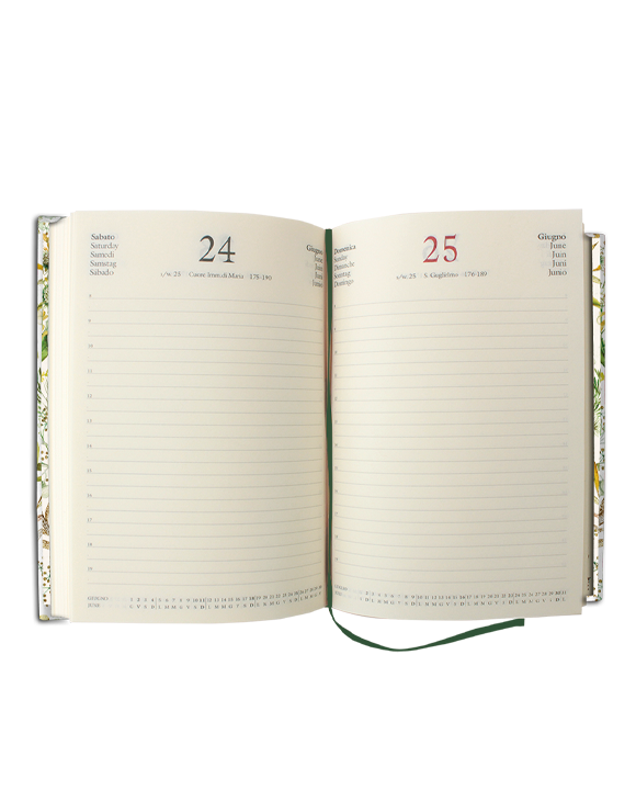 Agenda diaria de sobre mesa "Composizione Floreale verde oro"