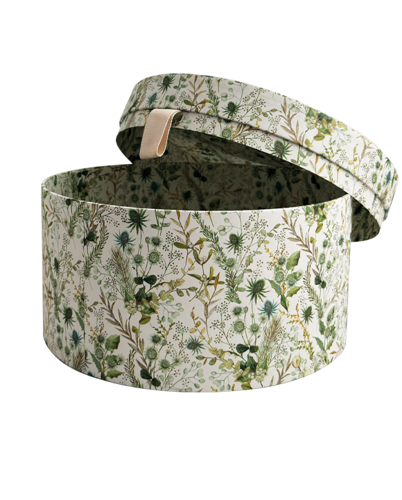 Boîte à chapeau "Composizione floreale verde-oro"