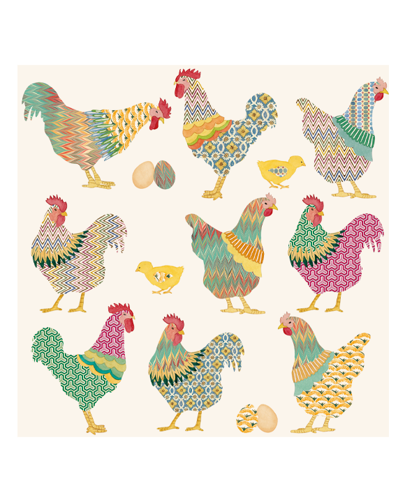 Servietten "Galli e galline"