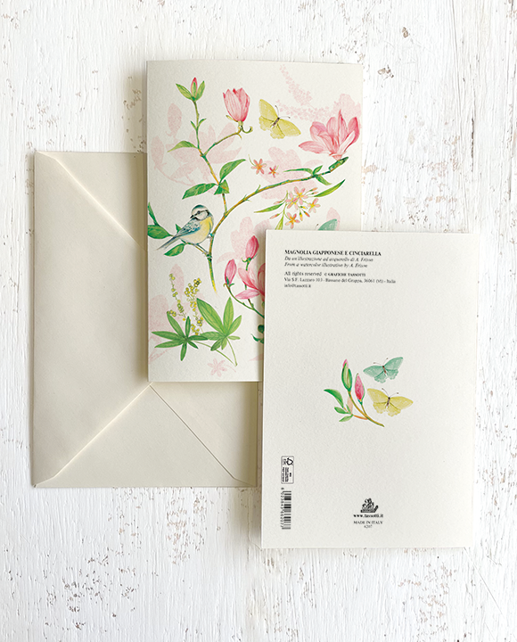 Carte "Magnolia giapponese e cinciarella"