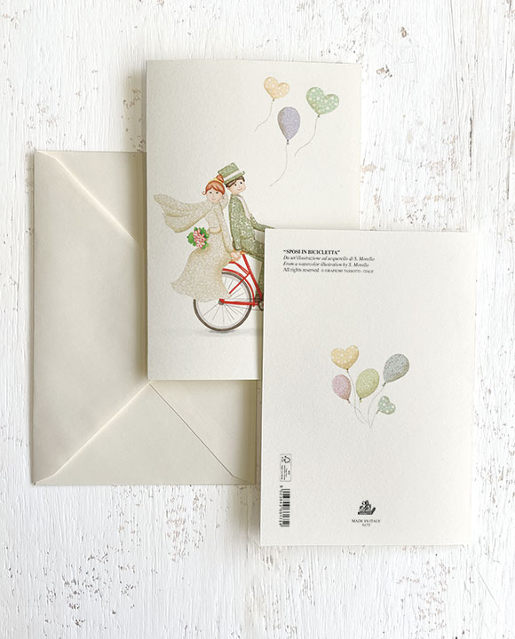 Card "Sposi in bicicletta"