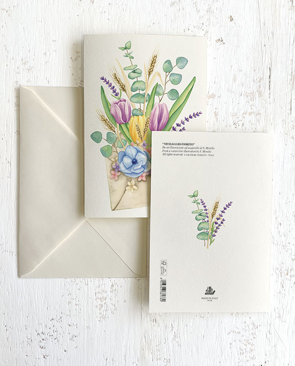 Card "Messaggio fiorito"