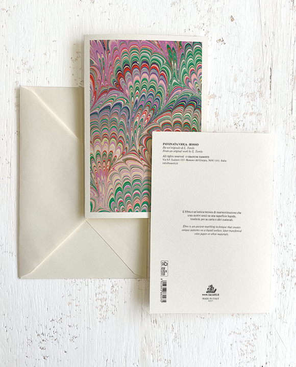 Card "Pavonata viola - rosso"