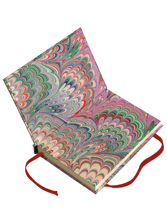 Hard cover book A6 "Pavonata viola - rosso"
