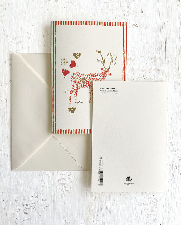 Card “La renna rossa”