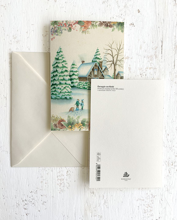 Card "Pesaggio con bimbi"