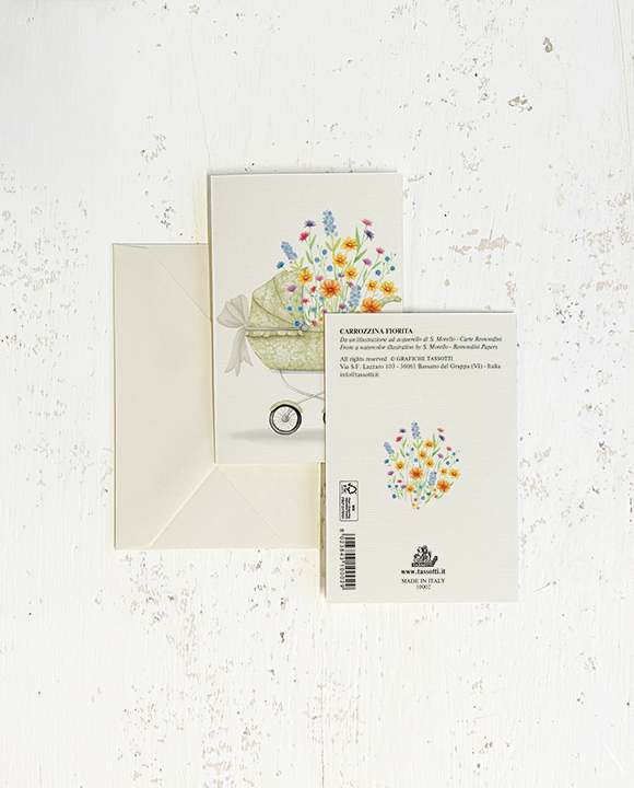 Card "Carrozzina fiorita"