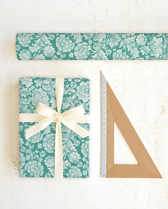 Papier "Fiorito di garofani turchese"