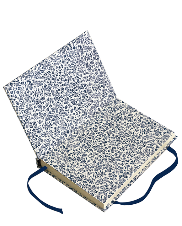 Heft mit festem Band A6 "Rem. fiorata blu"