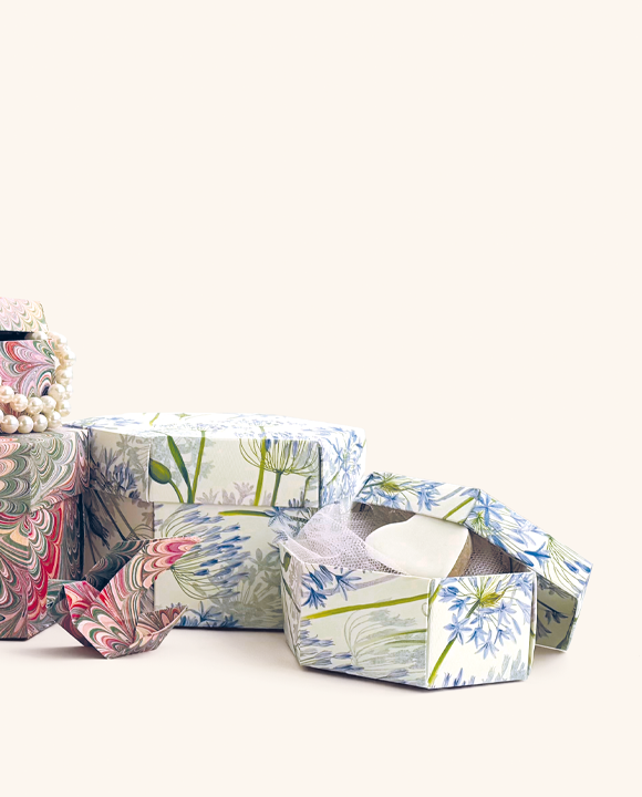 Set mit 2 sechseckige Geschenkboxen - Agapanthus