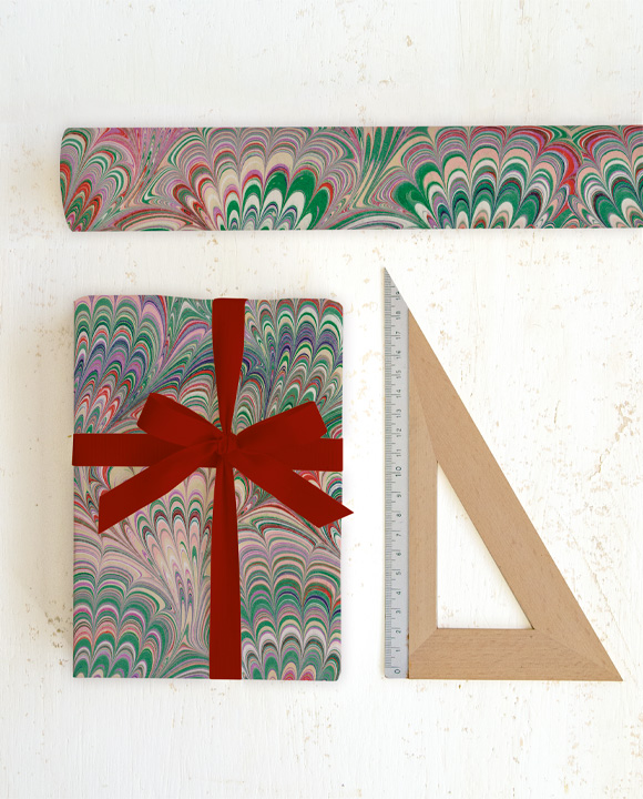 Papier "Pavonata viola - rosso"
