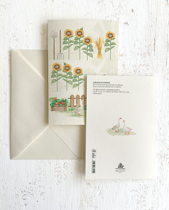 Card "Girasole in cortile"