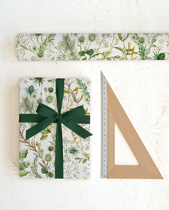 Papel "Composizione Floreale Verde - Oro"