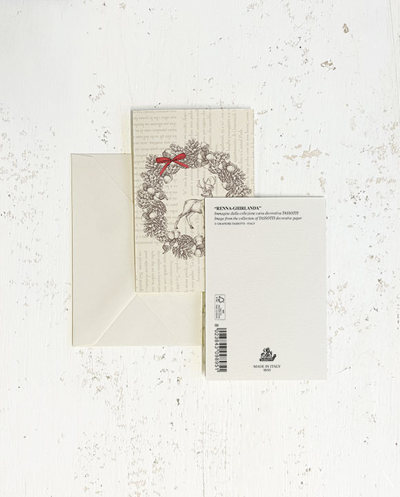 Card "Renna-ghirlanda"