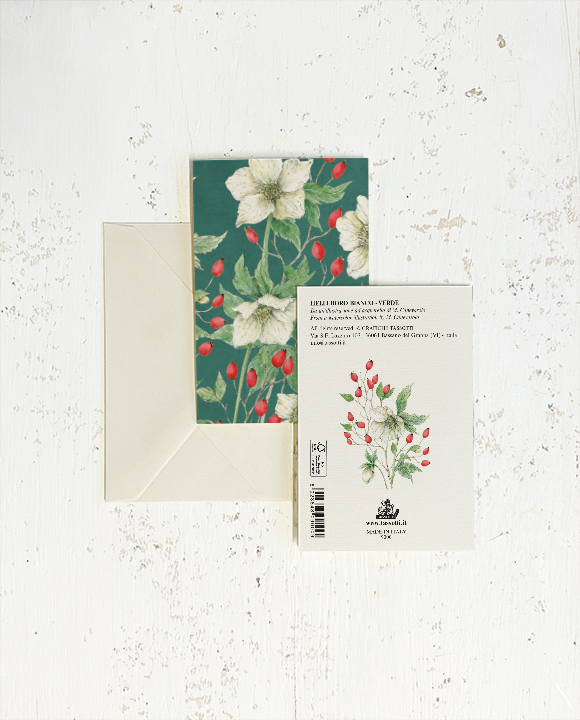Card "Helleboro bianco - verde"