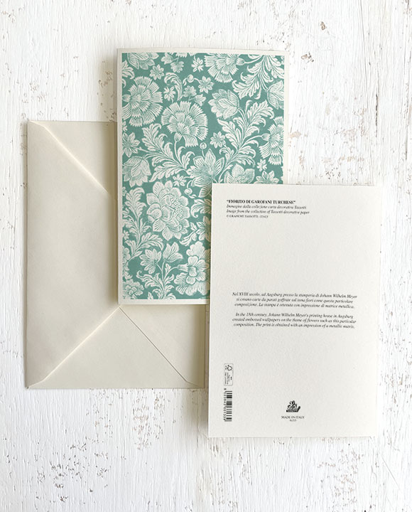 Card "Fiorito di garofani turchese"