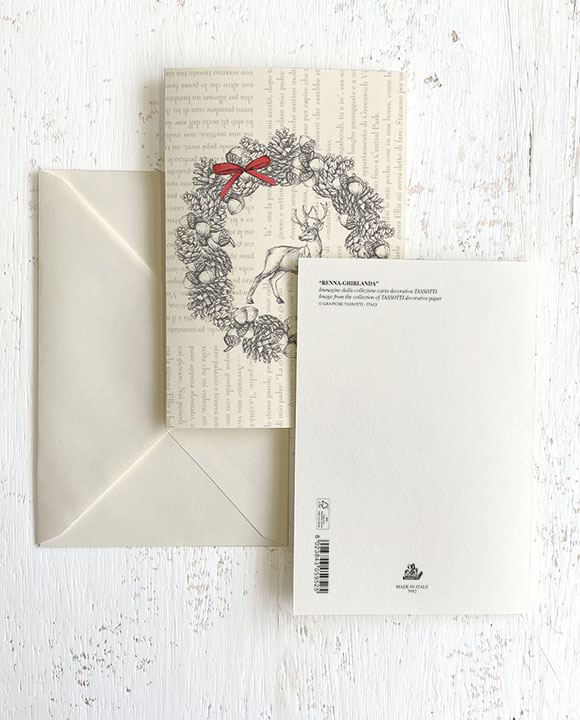 Card "Renna-ghirlanda"