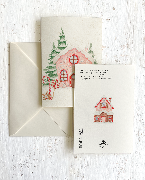 Card "Casetta di Pan di zenzero con caramelle"