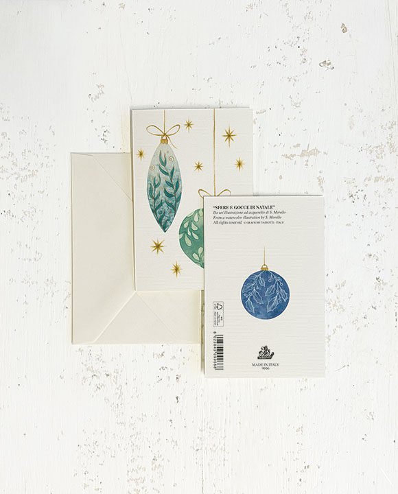 Card "Sfere e gocce di Natale"