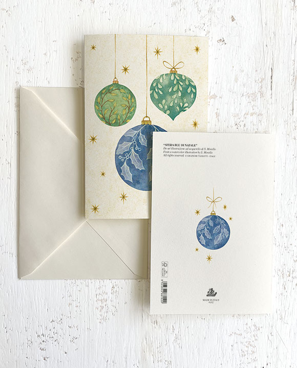 Card "Sfera blu di Natale"