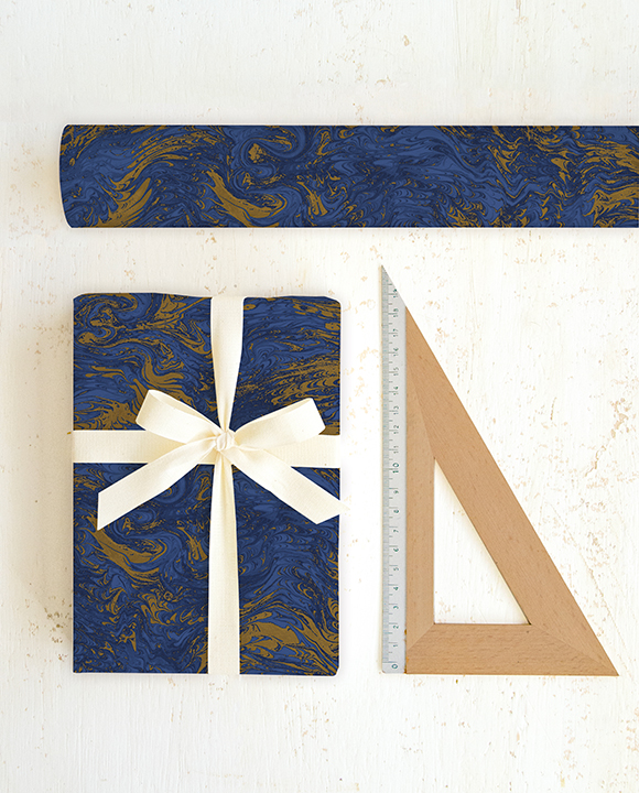 Paper "Marmorata blu-oro"