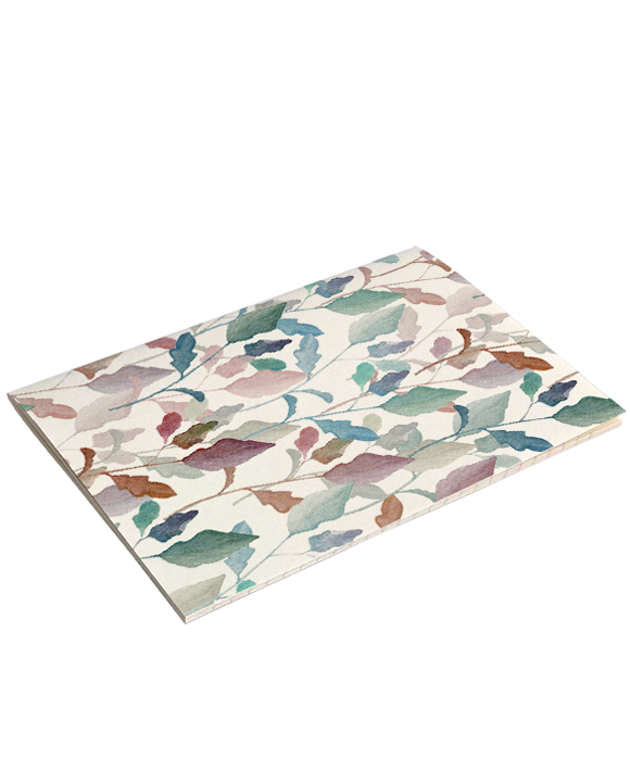 Quaderno punto metallico a righe A6 "Foglie di fantasia"