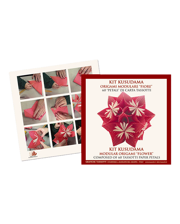 Kit Kusudama Flor "Pois rosso"