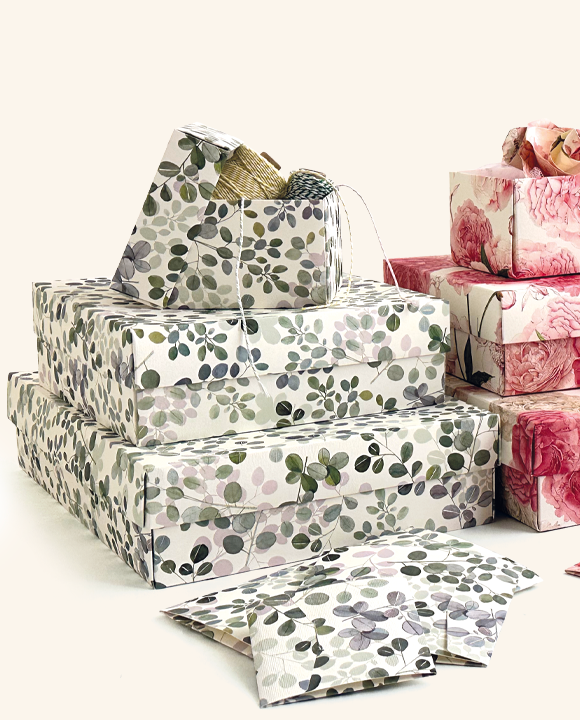 Set mit 3 Geschenkboxen mit Deckel - Eucalipto