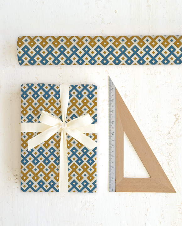 Papel "Pavimento blu - giallo"