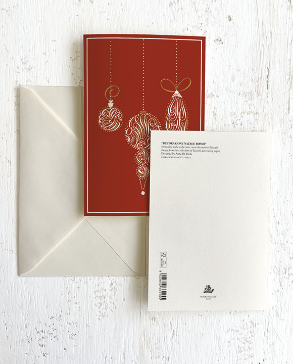 Karte "Decorazione Natale rosso"