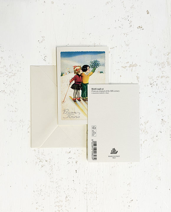 Card "Bimbi sugli sci"