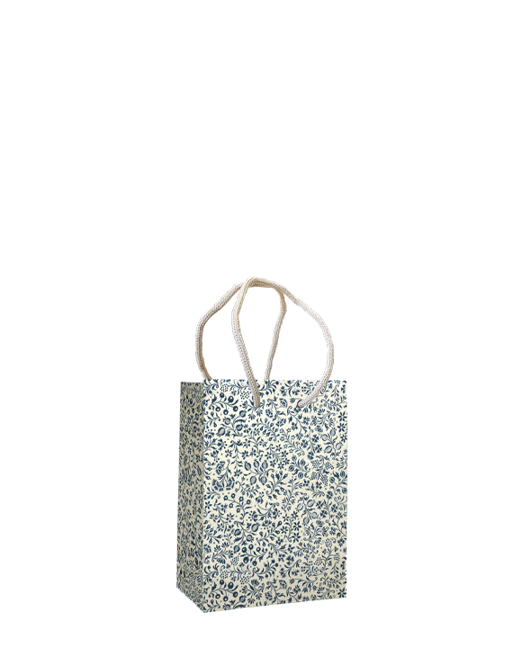 Shopper in carta mini "Fiorata blu"