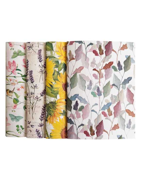 4 quaderni assortiti pagine bianche A5 - Fiori