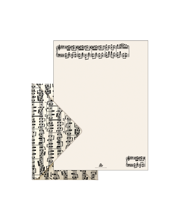 Papier à lettre avec eveloppe en fantasie "Musica"